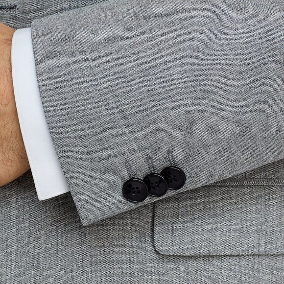 Hugo Boss Mens 'Arti' Open Gray Sharkskin Extra-Slim Fit Sport Coat Blazer 44R - Picture 3 of 4